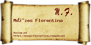 Mózes Florentina névjegykártya